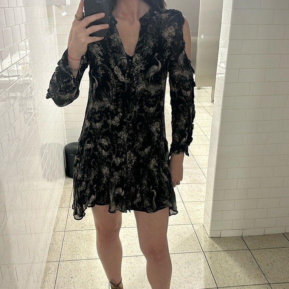 The Kooples cold shoulder printed dress size small - Picture 4 of 9